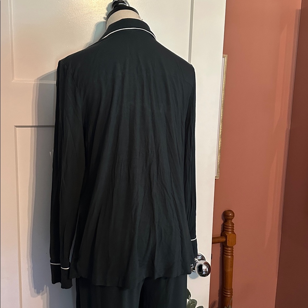 Soma Cool Nights M teal forest green 2-piece long sleeve drawstring pajamas - Picture 10 of 15